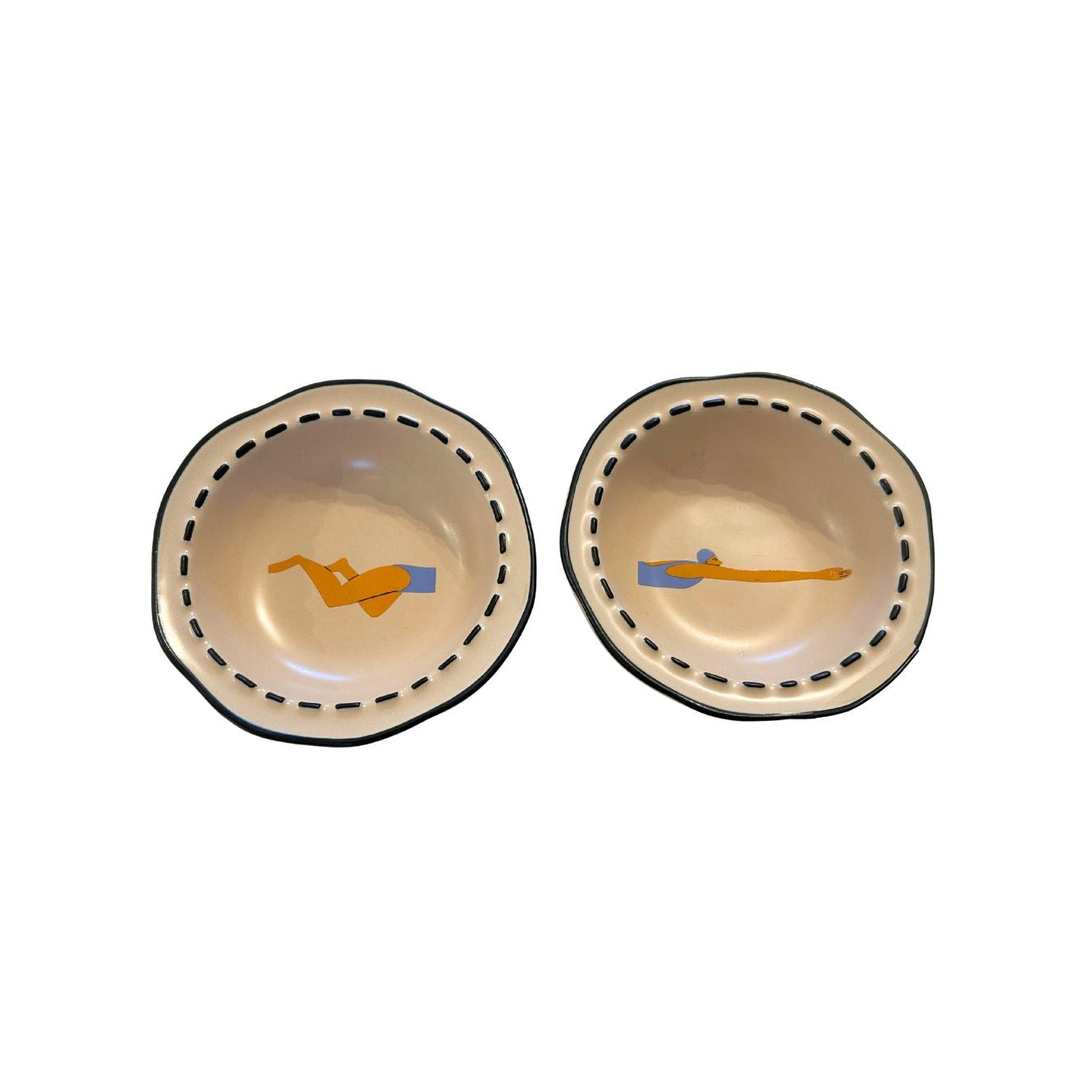 Pair Small Bowls Fun Swimmer