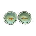 Pair Small Bowls Green Fun Swimmer