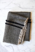 Load image into Gallery viewer, Heirloom Linen Blanket | Black Natural
