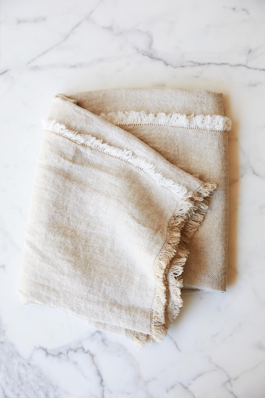 Heirloom Linen Throw | Cream Natural