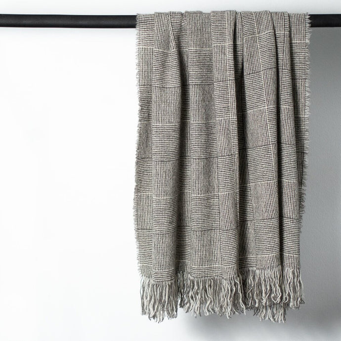 Stansborough Grey Natural Wool Blanket Hanging