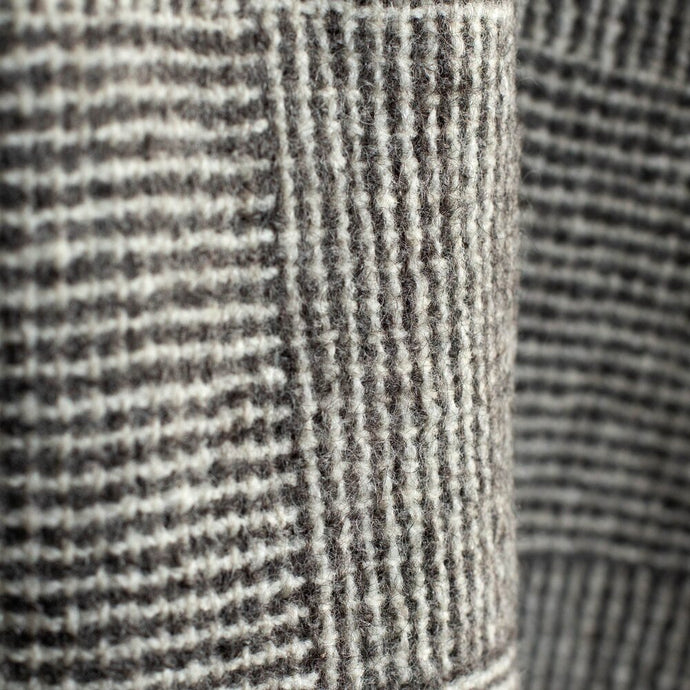 Stansborough Grey Natural Wool Throw Rug Close Up