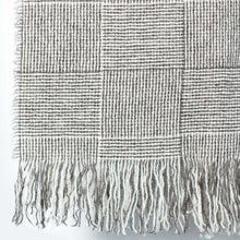 Load image into Gallery viewer, Stansborough Grey Natural Wool Blanket  Close Up
