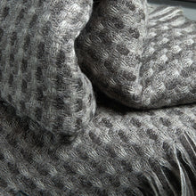 Load image into Gallery viewer, Stansborough Natural Grey Kauri Throw with Fringe Detail of Weave
