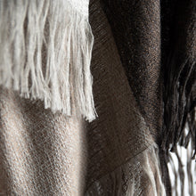 Load image into Gallery viewer, Stansborough Alpaca Wool Check Throw Rug Certified Organic Bamboo with Fringe Texture

