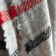 Load image into Gallery viewer, Stansborough Grey Black Red Striped Throw Rug Detailed
