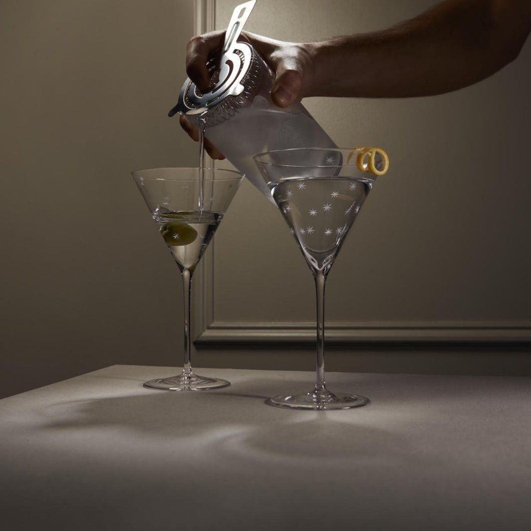 Star Cut Martini Glass (Pair)
